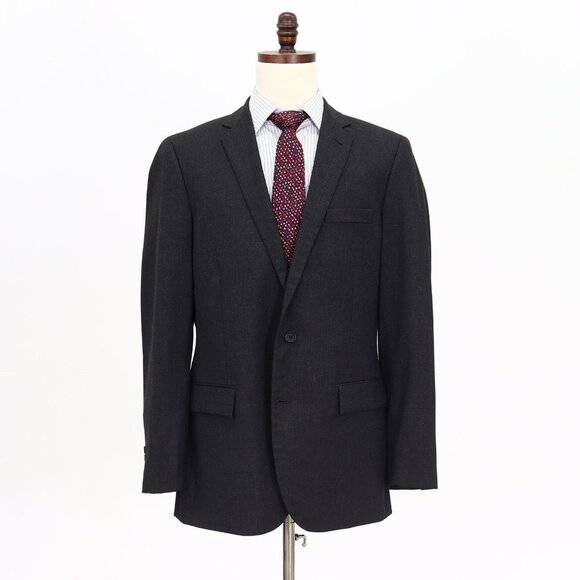 J. Crew 44L Gray Solid 2-Button Sport Coat Blazer Jacket V681